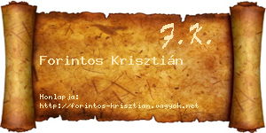 Forintos Krisztián névjegykártya