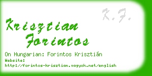krisztian forintos business card