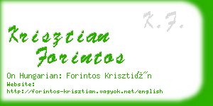 krisztian forintos business card